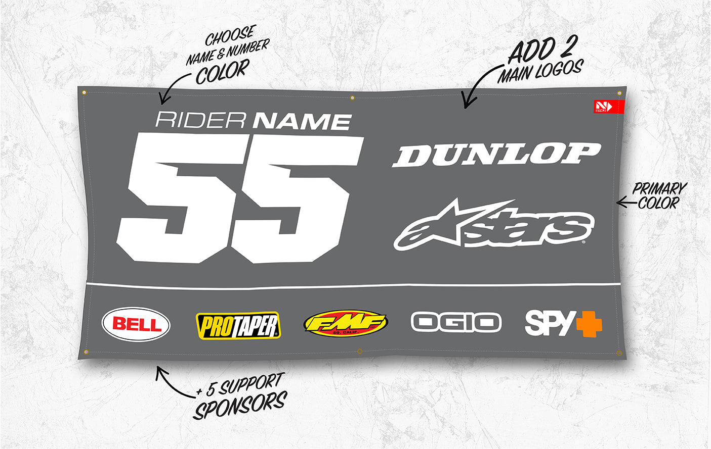 CUSTOM ID Solid Banner 3ft x 6ft