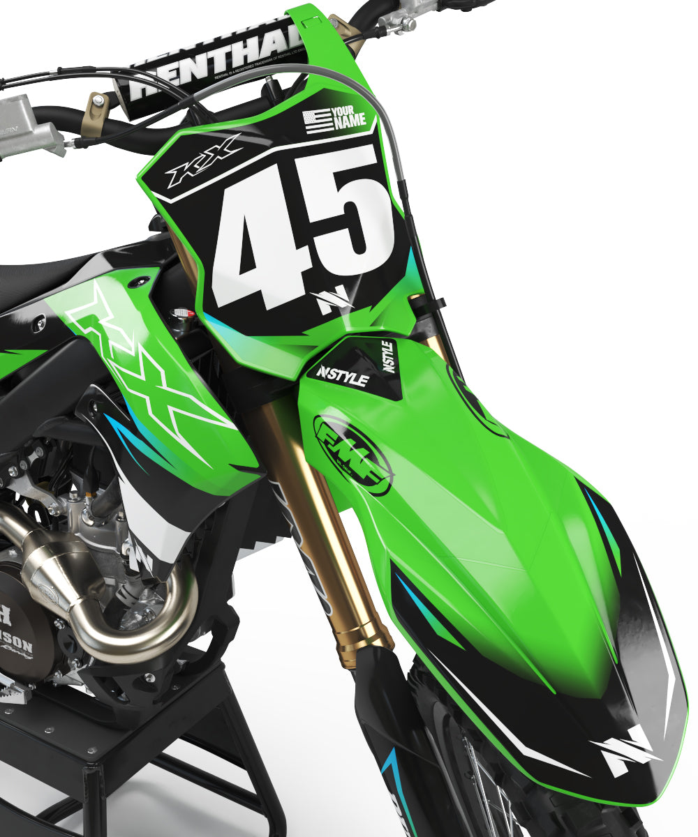 ATTACK Graphic Kit Kawasaki - GRN/BLK